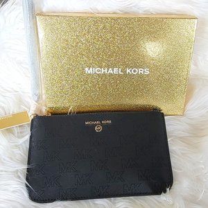 MICHAEL KORS JET SET CHARM WRISTLET, BLACK/GOLD